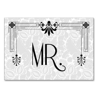 Numeração De Mesa Black White Roaring 20s Art Deco Wedding Mr.
