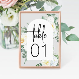 Numeração De Mesa Bloom White Floral Wedding