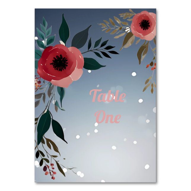 Numeração De Mesa Blossomas de Amor" Coleção de Convite Caseiro (Verso)