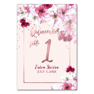Numeração De Mesa Blossomas de Cereja PixDezines, Quinceanera