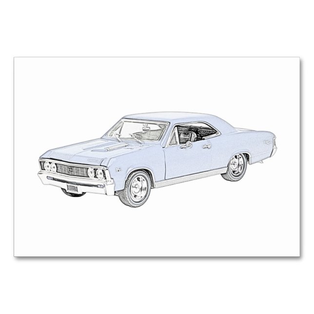 Numeração De Mesa Blue 1967 Chevy Chevelle (Frente)