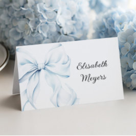Numeração De Mesa Blue Bow - Baptism Place Cards