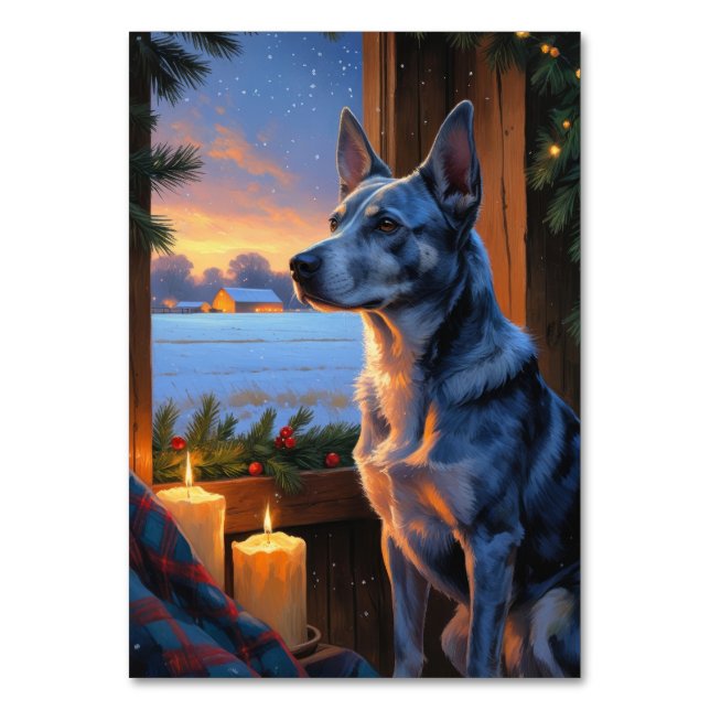 Numeração De Mesa Blue Heeler com férias de Natal (Frente)