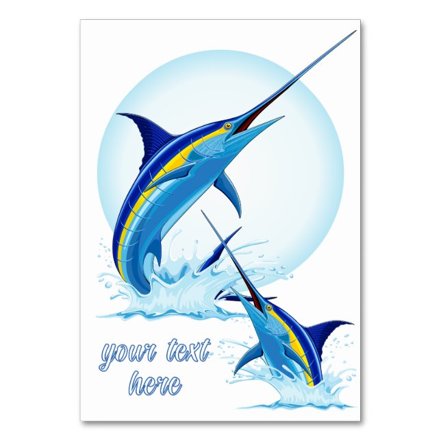 Numeração De Mesa Blue Marlin Jumping out of Ocean (Frente)