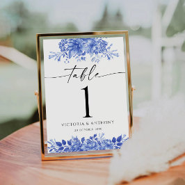 Numeração De Mesa Blue Porcelain Wedding