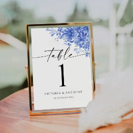 Numeração De Mesa Blue Porcelain Wedding