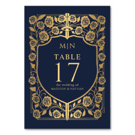 Numeração De Mesa Blue Shield fantasia medieval Casamento monograma