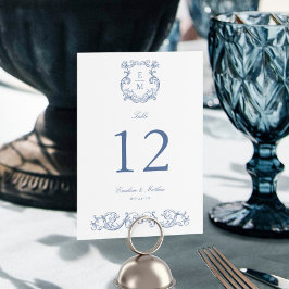 Numeração De Mesa Blue Vintage Barroco Monograma Casamento