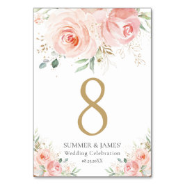 Numeração De Mesa Blush Floral Greenerescente Chá de fraldas Bridal