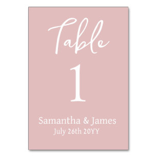 Numeração De Mesa Blush Pink Modern Elegance Weding