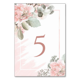 Numeração De Mesa Blush rosa floral poeirento rosa boho chic