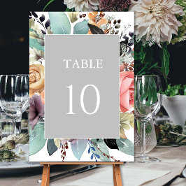 Numeração De Mesa Bohemian Floral Buquê Watercolor