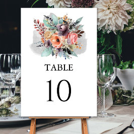 Numeração De Mesa Bohemian Floral Buquê Watercolor