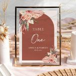 Numeração De Mesa Bohemian Floral Terracotta & Ivory Wedding Convite<br><div class="desc">Esta bela coleção é cheio de flores boêmicas ousadas com terracota e marfim.</div>