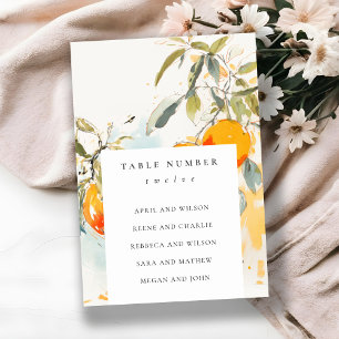 Numeração De Mesa Boho Abstrato Orange Garden Weding Seating