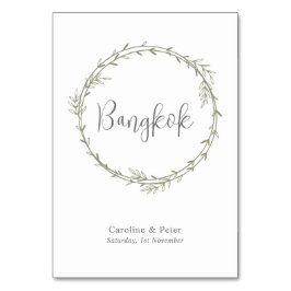 Numeração De Mesa Boho Bamboo Folha Botânica Molha Elegante Verde