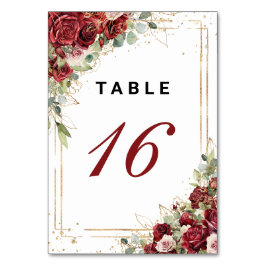 Numeração De Mesa Boho Blush Burgundy Casamento Geométrico Dourado F