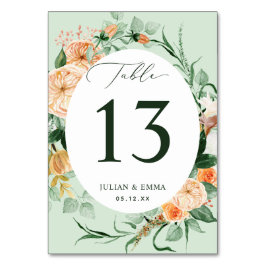 Numeração De Mesa Boho Botânico Greenery Floral Personalizado