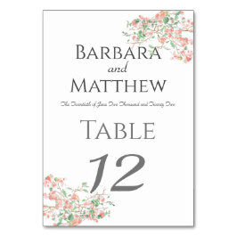 Numeração De Mesa Boho Botânico Rosa e Verde