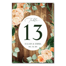 Numeração De Mesa Boho Botânico Rustic Woodgrain Greenery Personaliz