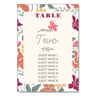 Numeração De Mesa Boho Chic Floral Casamento Retro Meados do Século