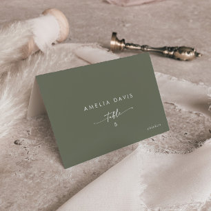 Numeração De Mesa Boho Chic Olive Green - Nome de Convidado