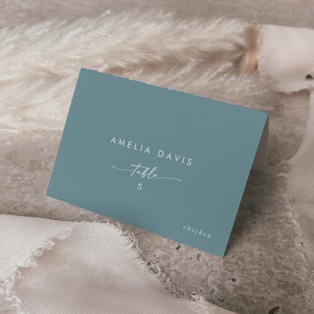 Numeração De Mesa Boho Chic Seafoam Teal Guest Cards (Criador carregado)