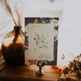 Numeração De Mesa Boho Dark Floral Greenery Botânico | Casamento