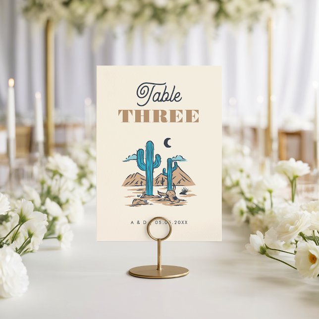 Numeração De Mesa Boho Desert Cactus Arizona Wedding Table Number (Criador carregado)