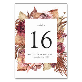 Numeração De Mesa Boho Desert Floral Wedding
