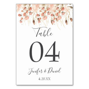 Numeração De Mesa Boho Dried Watercolor Casamento Floral