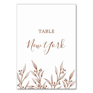 Numeração De Mesa Boho Earthy Botânica Elegante Ivory