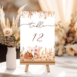 Numeração De Mesa Boho Fall Pumpkin Casamento