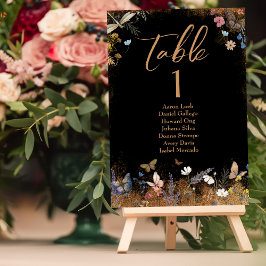 Numeração De Mesa Boho Floral Black Butterfly Jardim Casamento