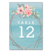 Boho Floral Geométrico Aqua Blush Wedds