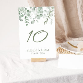 Numeração De Mesa Boho Greenery Foliage Eucalyptus Wedding
