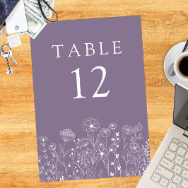 Numeração De Mesa Boho Modern Flor de Campo Aquarela Casamento