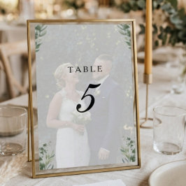 Numeração De Mesa Boho Moderno Folhas de Eucalipto & Casamento com F
