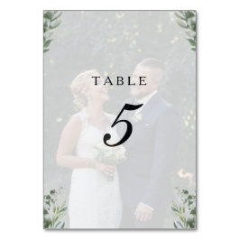 Numeração De Mesa Boho Moderno Folhas de Eucalipto & Casamento Fotog