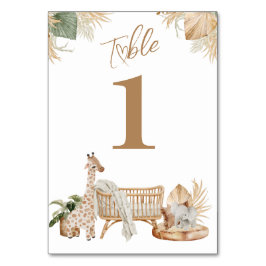 Numeração De Mesa Boho Moderno Sexo Cardíaco Chá de fraldas Neutro