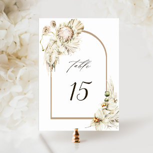 Numeração De Mesa Boho Protea Pampas Grass Arch De Casamento Floral