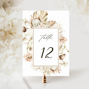 Numeração De Mesa Boho Protea Pampas Grass Casamento Floral