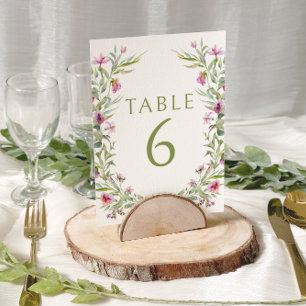Numeração De Mesa Boho Purple Flowers Números De Mesa De Casamento V