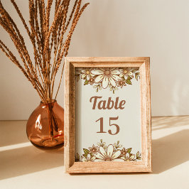 Numeração De Mesa Boho Retro Flowers | Casamento