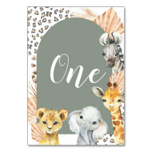 Numeração De Mesa Boho Sage Green Safari Número da Mesa