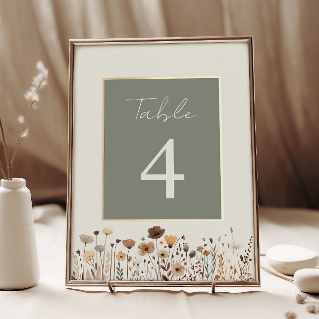 Numeração De Mesa Boho Sage Green Wedding (Criador carregado)