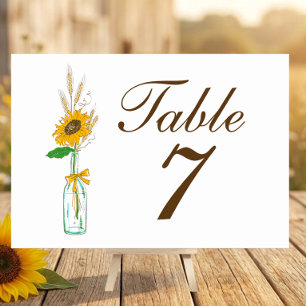 Numeração De Mesa Boho Sunflower Fall Country Yellow Floral Weding