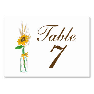 Numeração De Mesa Boho Sunflower Fall Country Yellow Floral Weding