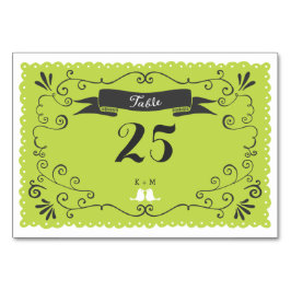 Numeração De Mesa Boho Swirls, Curls, um Casamento Banner & Lovebird