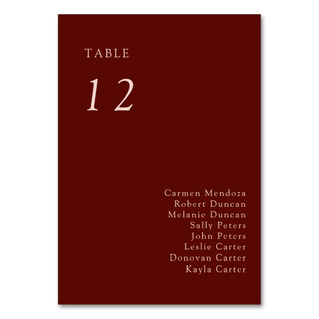 Numeração De Mesa Boho Terracotta Seating Chart Wedding Copper (Frente)